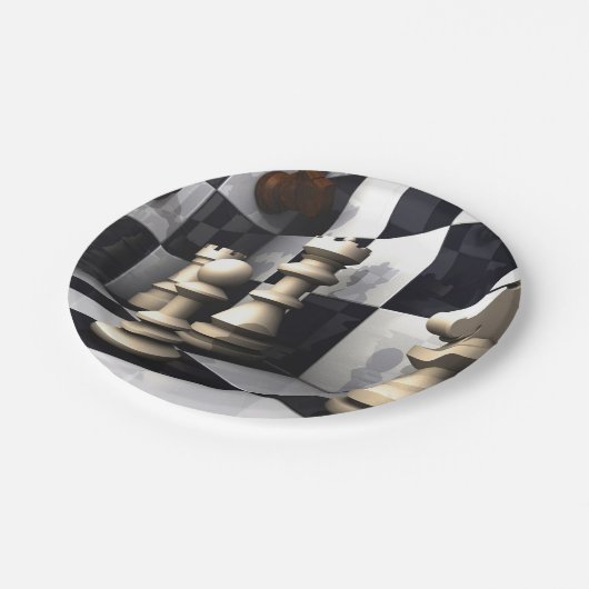 Game Chess Style Papieren Bordje (Gekanteld)