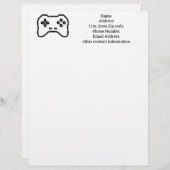 Game Controller Black White 8bit Video Game Style Briefhoofd (Voorkant / Achterkant)