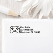 Game Controller Black, witte 8-bits videospelstijl Etiket (Insitu)