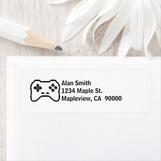 Game Controller Black, witte 8-bits videospelstijl Etiket (Insitu)
