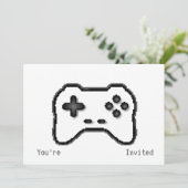 Game Controller Black, witte 8-bits videospelstijl Kaart (Staand voorkant)