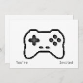 Game Controller Black, witte 8-bits videospelstijl Kaart (Voorkant / Achterkant)