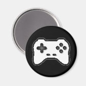 Game Controller Black, witte 8-bits videospelstijl Magneet (Voorkant / Achterkant)