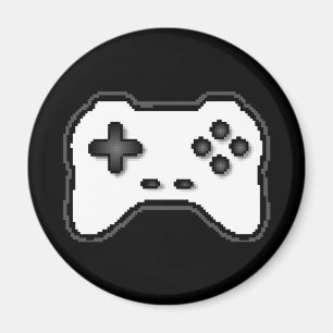 Game Controller Black, witte 8-bits videospelstijl Magneet