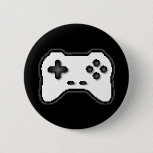 Game Controller Black, witte 8-bits videospelstijl Ronde Button 5,7 Cm