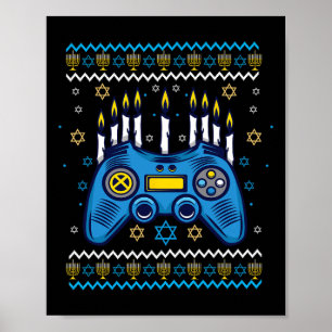 Game Controller Chanoeka Menorah Kaarsen Joodse Ga Poster