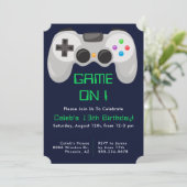 Game Controller Gamer Thed Boys Birthday Party Kaart (Staand voorkant)