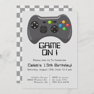 Game Controller Gamer Theme Boys Birthday Party Kaart