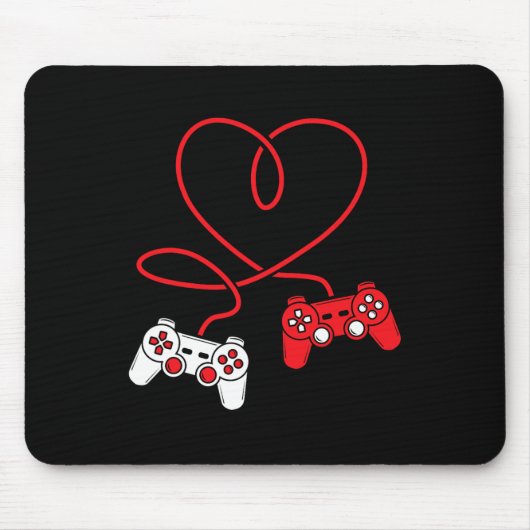 Game Controller Hart Grappig Valentijnsdag Boy &am Muismat (Voorkant)