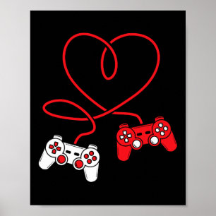 Game Controller Hart Grappig Valentijnsdag Boy &am Poster