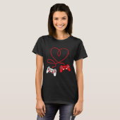 Game Controller Hart Grappig Valentijnsdag Boy &am T-shirt (Voorkant volledig)