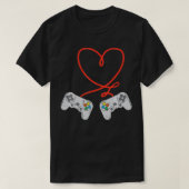 Game Controller Hartslag Mannen Valentijnsdag Game T-shirt (Design voorkant)