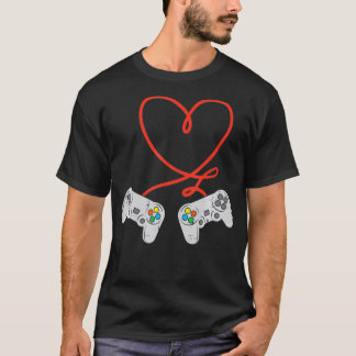 Game Controller Hartslag Mannen Valentijnsdag Game T-shirt