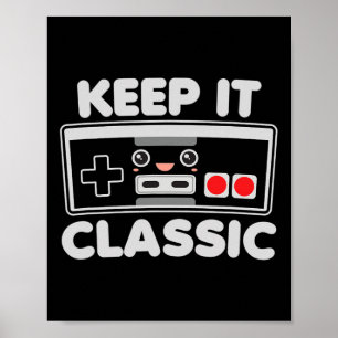 Game Controller Houd het Clic Humor 80s Retro Dark Poster