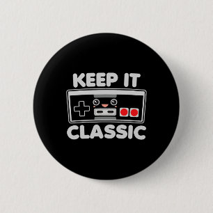 Game Controller Houd het Clic Humor 80s Retro Dark Ronde Button 5,7 Cm