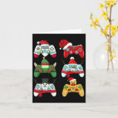 Game Controller Kerstman Elf Gamer Boys XMA Kaart (Gele Bloem)