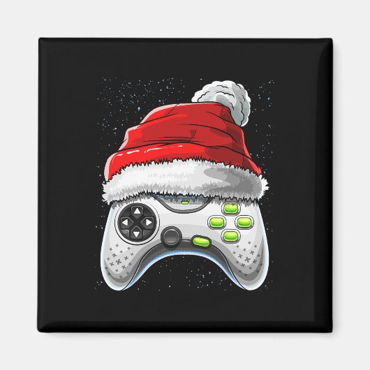 Game Controller Kerstman Hoed Gamer Gift Boy Magneet (Voorkant)