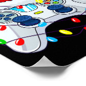 Game Controller Kerstman Hoed Gamer Jongens 1 Poster (Hoek)