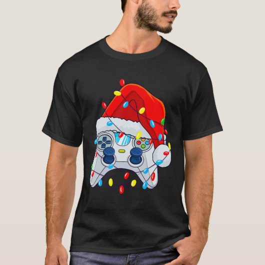 Game Controller Kerstman Hoed Gamer Jongens 1 T-shirt (Voorkant)