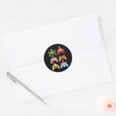 Game Controller Kerstman Hoed Gamer Jongens XMA Ronde Sticker (Envelop)
