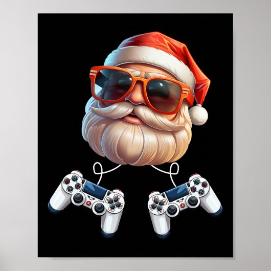 Game Controller Kerstmis Gamer Gaming Enthousiast Poster (Voorkant)