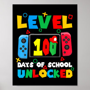 Game Controller Level 100 dagen school ontgrendeld Poster