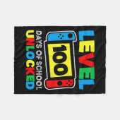 Game Controller Level 100 dagen school voltooid Fleece Deken (Voorkant (Horizontaal))