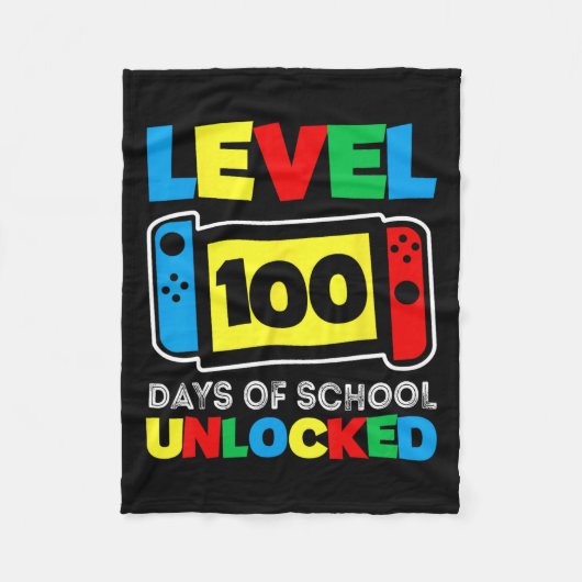 Game Controller Level 100 dagen school voltooid Fleece Deken (Voorkant)