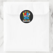 Game Controller Level 100 dagen school voltooid Ronde Sticker (Tas)
