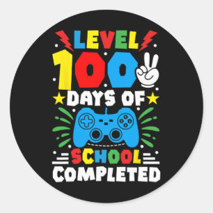 Game Controller Level 100 dagen school voltooid Ronde Sticker