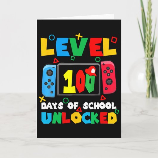 Game Controller Level 100 Dagen School Vrijgespeel Kaart (Voorkant)