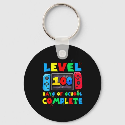 Game Controller Level 100 Days Of School Complete  Sleutelhanger (Voorkant)
