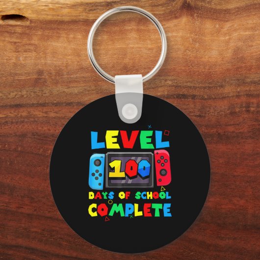 Game Controller Level 100 Days Of School Complete  Sleutelhanger (Voorkant)