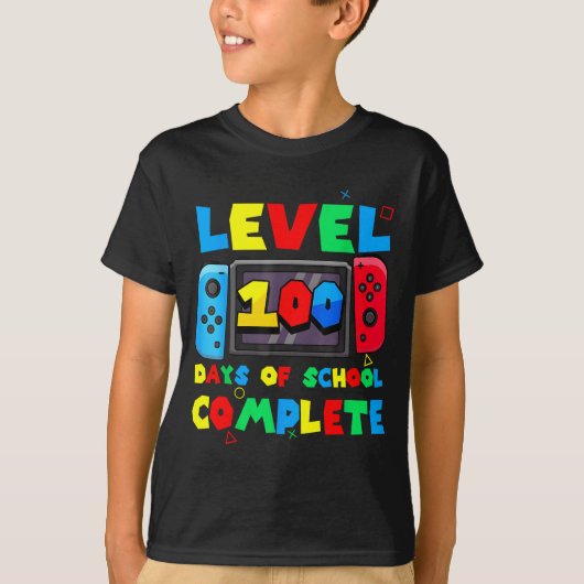 Game Controller Level 100 Days Of School Complete  T-shirt (Voorkant)