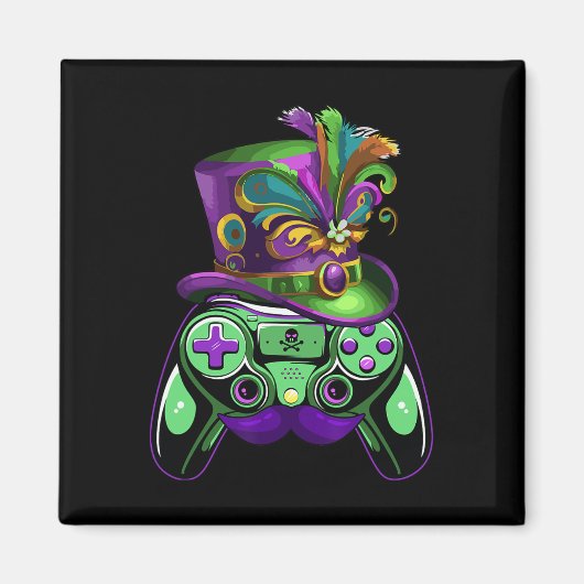 Game Controller Mardi Gras Gamers Kinder Meisjes M Magneet (Voorkant)