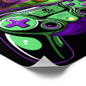 Game Controller Mardi Gras Gamers Kinder Meisjes M Poster (Hoek)