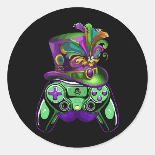 Game Controller Mardi Gras Gamers Kinder Meisjes M Ronde Sticker