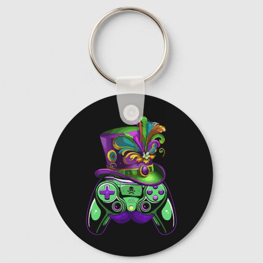 Game Controller Mardi Gras Gamers Kinder Meisjes M Sleutelhanger (Voorkant)