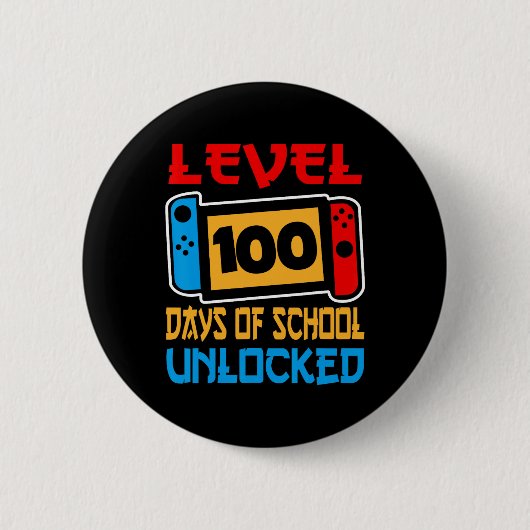 Game Controller niveau 100 dagen van school ontgre Ronde Button 5,7 Cm (Voorkant)