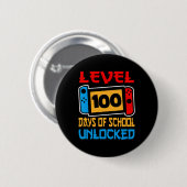Game Controller niveau 100 dagen van school ontgre Ronde Button 5,7 Cm (Voorkant /achterkant)