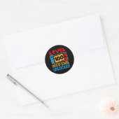 Game Controller niveau 100 dagen van school ontgre Ronde Sticker (Envelop)