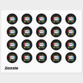 Game Controller niveau 100 dagen van school ontgre Ronde Sticker (Vel)