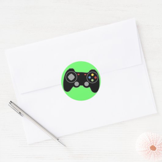 Game Controller Ronde Sticker (Envelop)