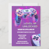 Game controller roze neon meisjes gamer verjaardag kaart (Voorkant)