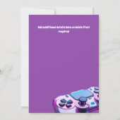 Game controller roze neon meisjes gamer verjaardag kaart (Achterkant)