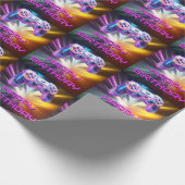 Game controller roze video gamer partij kinder cadeaupapier (Hoek)