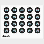 Game Controller Santa Hat Kerstmis Gaming X-mas G Ronde Sticker (Vel)