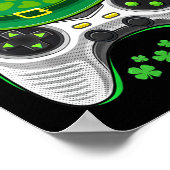 Game Controller Shamrock Gamer St Patricks Day Gam Poster (Hoek)