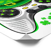Game Controller Shamrock Gamer St Patricks Day Gam Poster (Hoek)