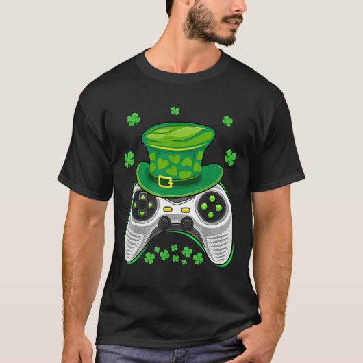 Game Controller Shamrock Gamer St Patricks Day Gam T-shirt (Voorkant)
